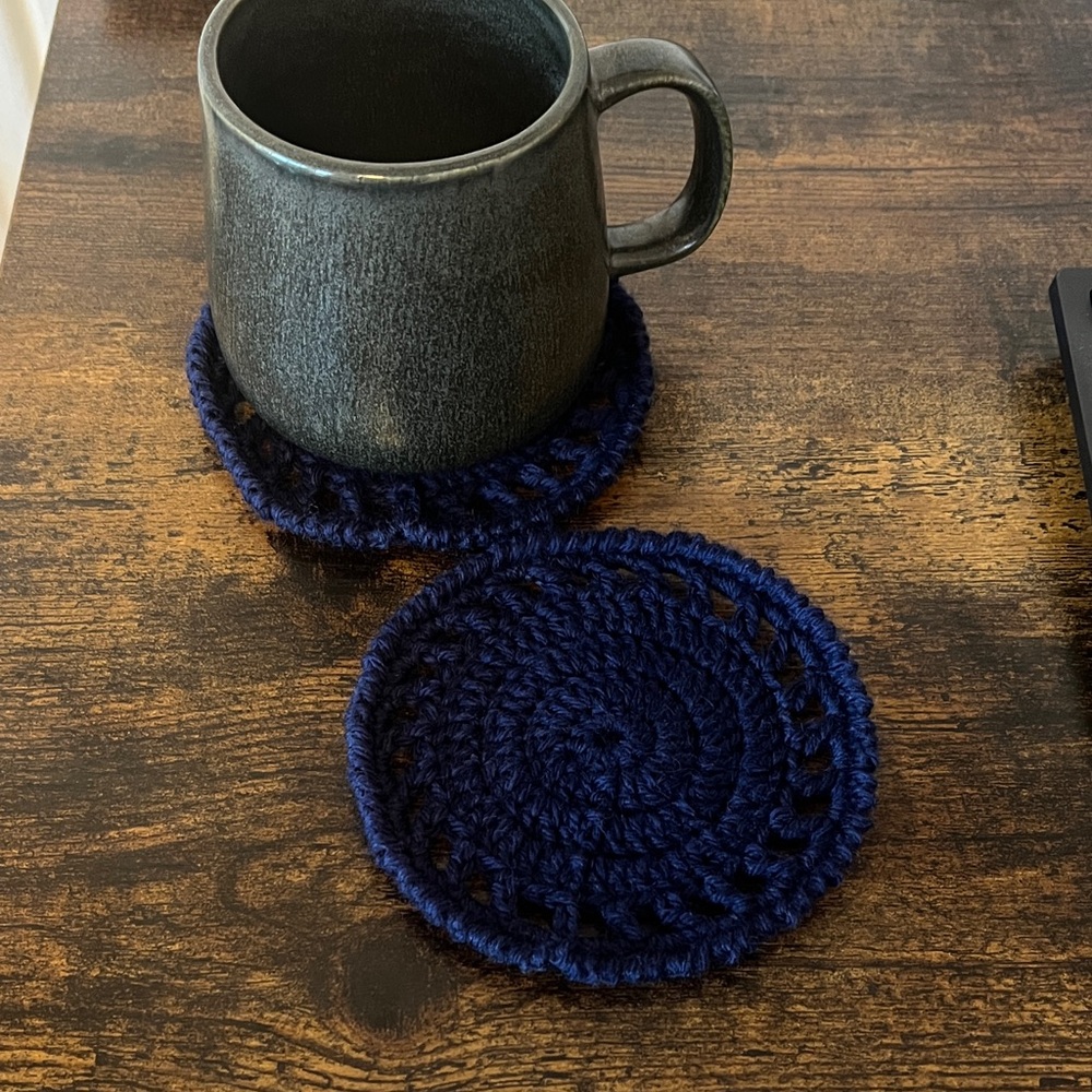Handmade Blue Coasters (set of 2)